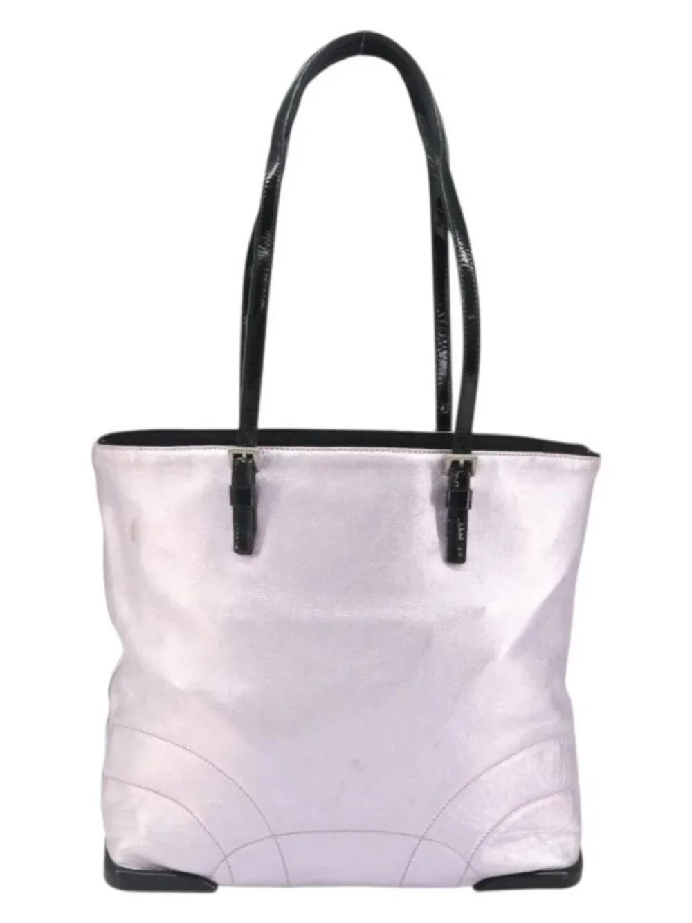 PRADA Shoulder Bag Leather Silver Metallic pink Auth 157579 - Picture 3 of 16